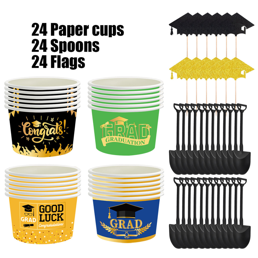 24Pcs Graduation Party Ice Cream Cups