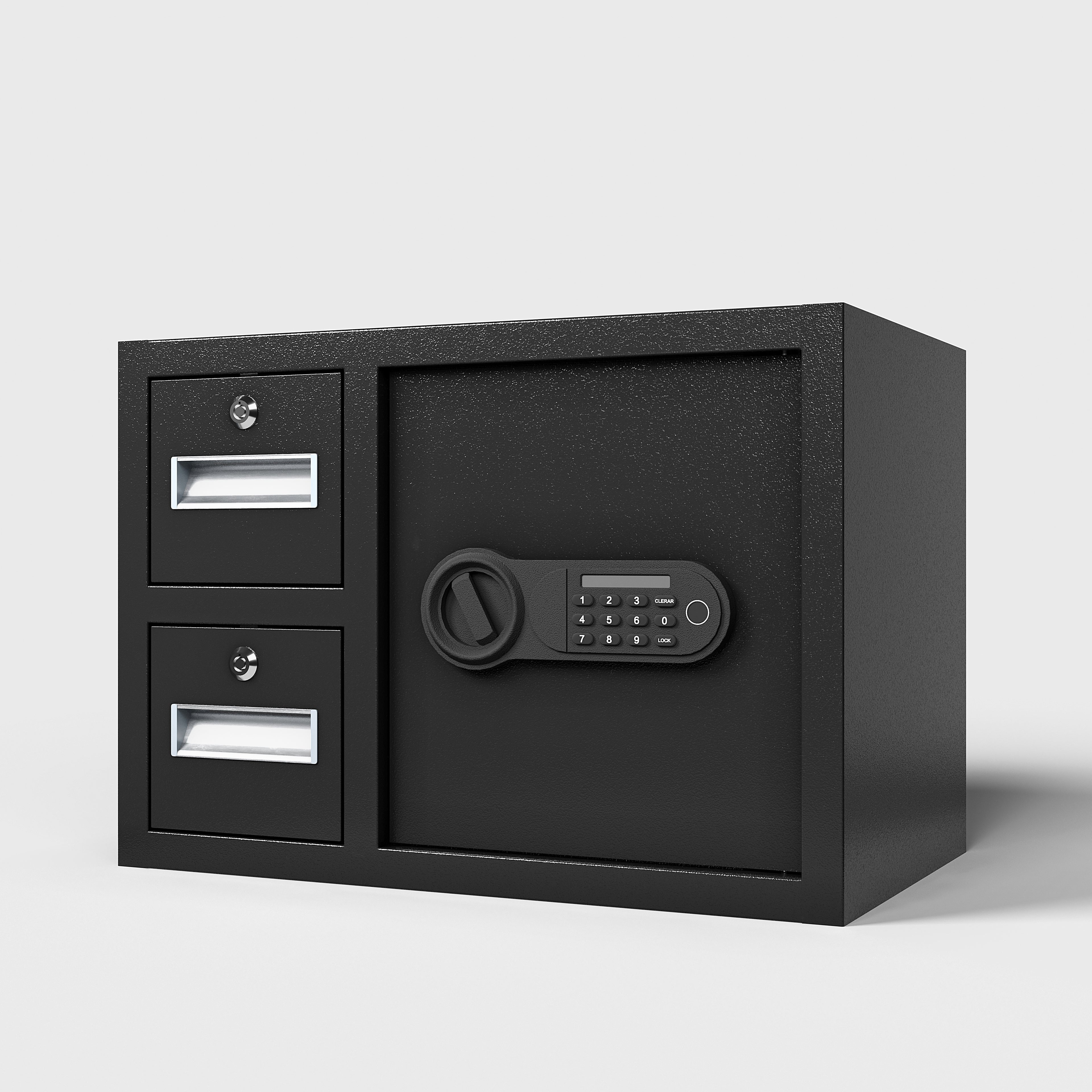 Steel Security Safe And Lock Box With Electronic Keypad - Secure Cash, Jewelry, ID Documents, Black,1.85 Cubic Feet