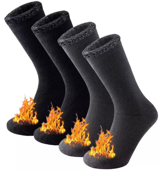 Two Pairs Of Unisex Winter Thermal Socks For Warmth And Cold Protection